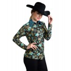 Gold Teal Flower Show Jacket