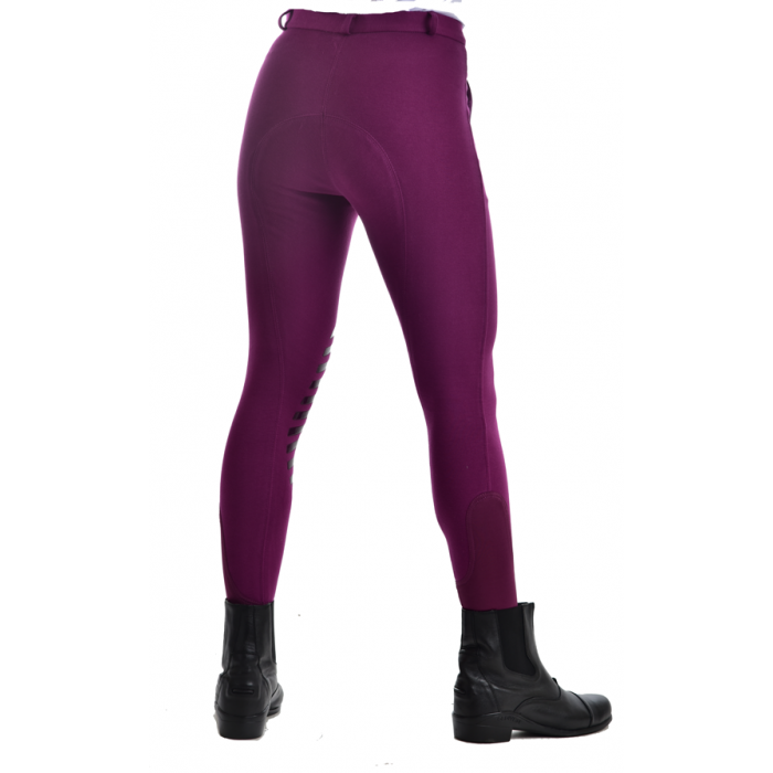 Ladies Silicone Knee Patch Natural Rise Cotton Breeches