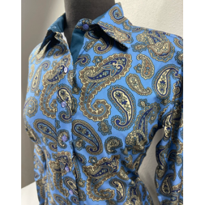 Easy Care Microfiber Breathable Button Shirt Perry Winkle Paisley