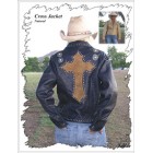 Leather Jacket w/Cross on Back
