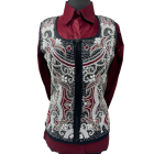 Embroidered Front & Back Show Vest with Stretch Lining